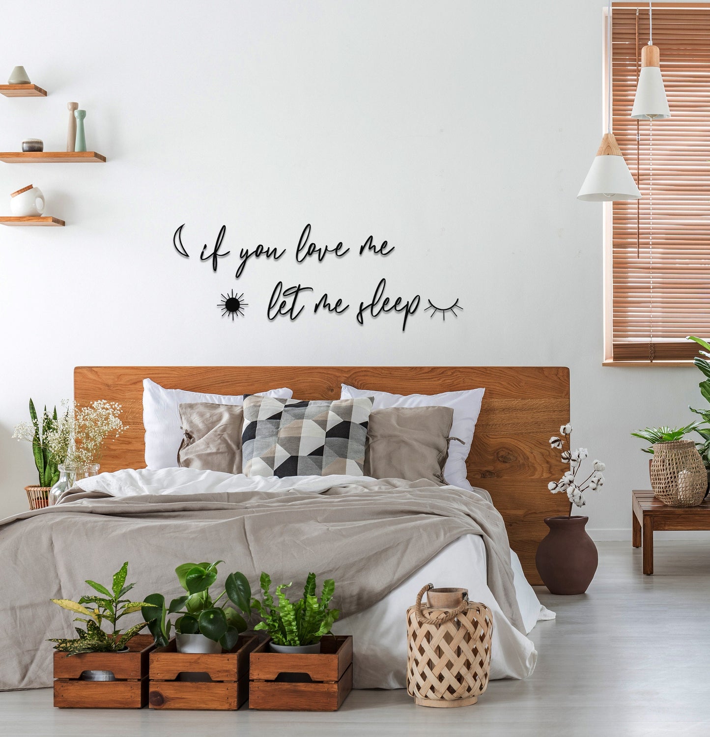 If You Love Me Let Me Sleep Sign, Above Bed Decor, Bedroom Metal Wall Decor, Bedroom Metal Wall Art, Large Wall Decor, Let's Stay in Bed