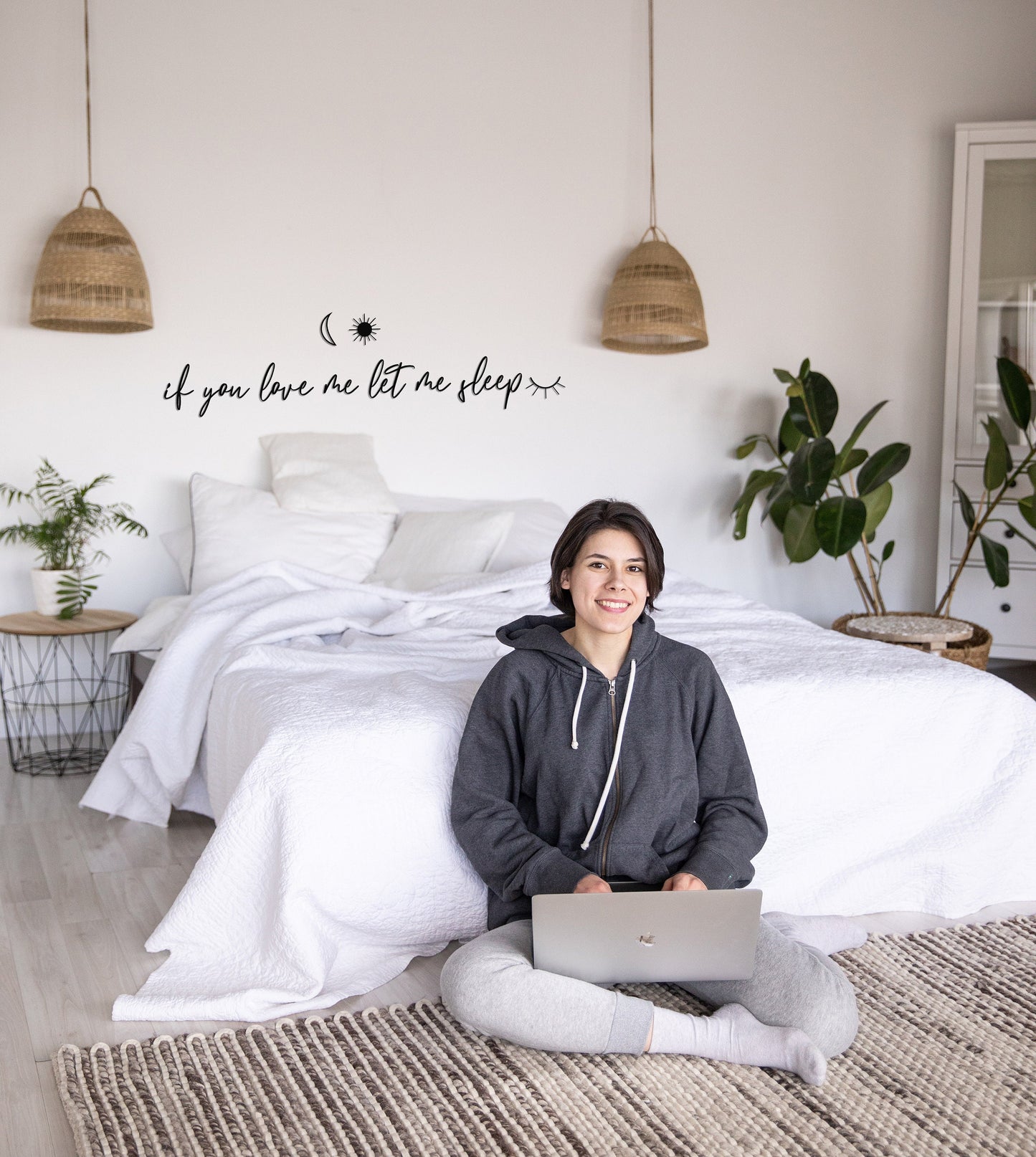 If You Love Me Let Me Sleep Sign, Above Bed Decor, Bedroom Metal Wall Decor, Bedroom Metal Wall Art, Large Wall Decor, Let's Stay in Bed