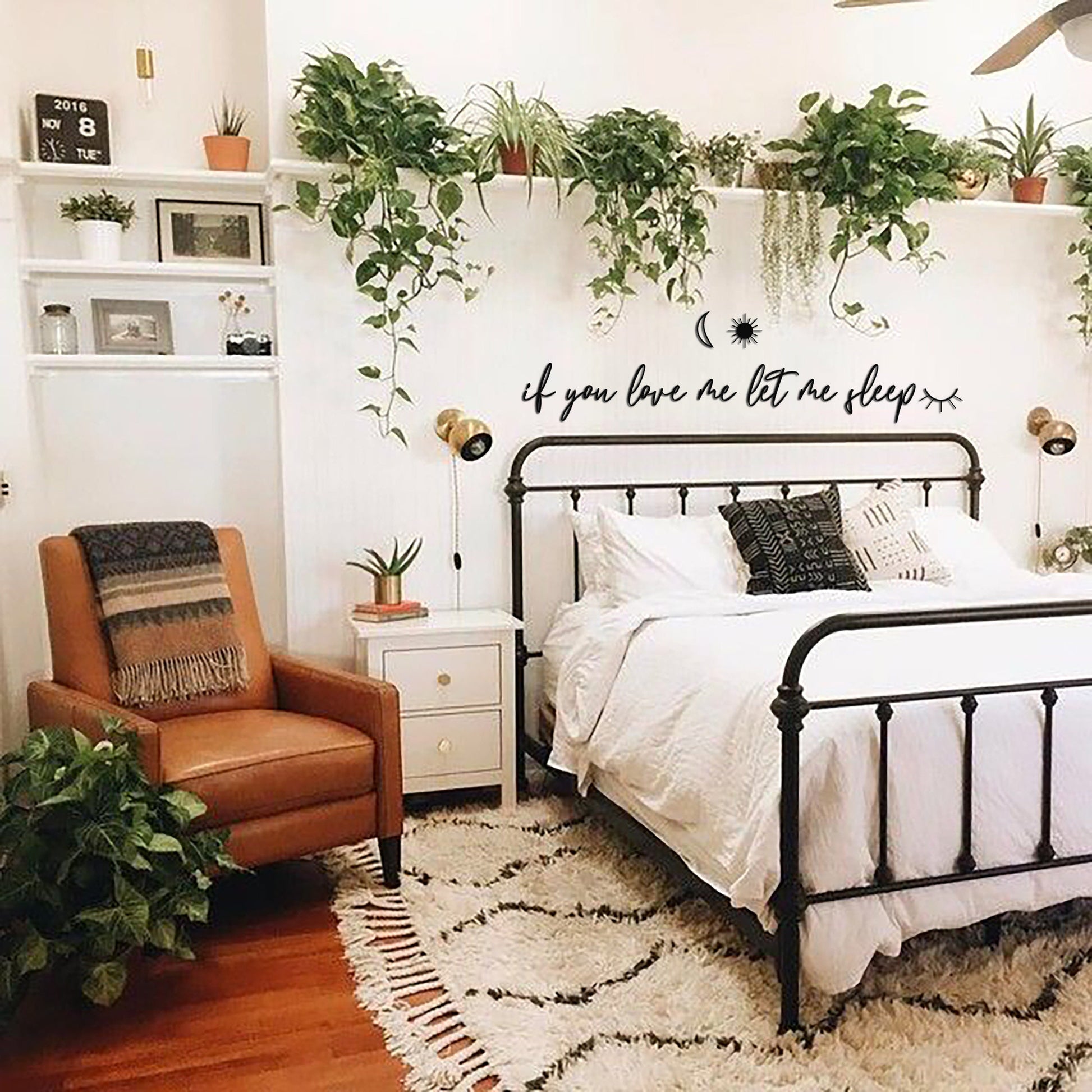 If You Love Me Let Me Sleep Sign, Above Bed Decor, Bedroom Metal Wall Decor, Bedroom Metal Wall Art, Large Wall Decor, Let's Stay in Bed
