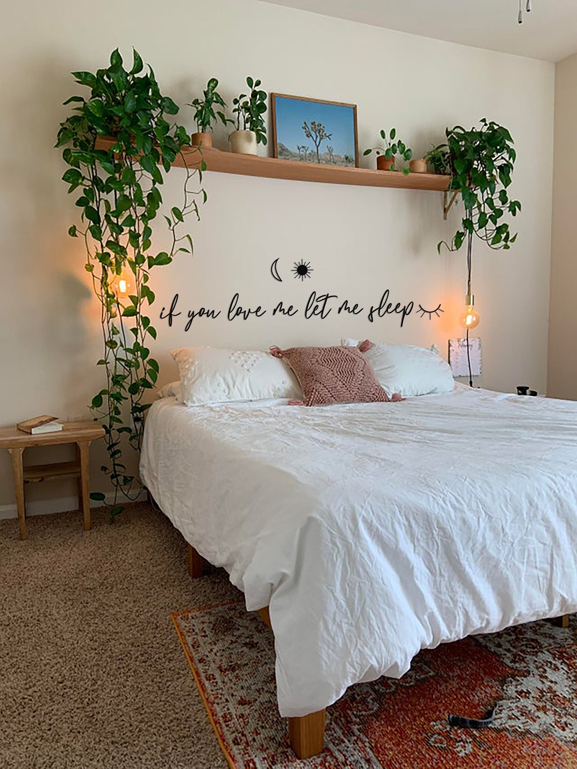 If You Love Me Let Me Sleep Sign, Above Bed Decor, Bedroom Metal Wall Decor, Bedroom Metal Wall Art, Large Wall Decor, Let's Stay in Bed