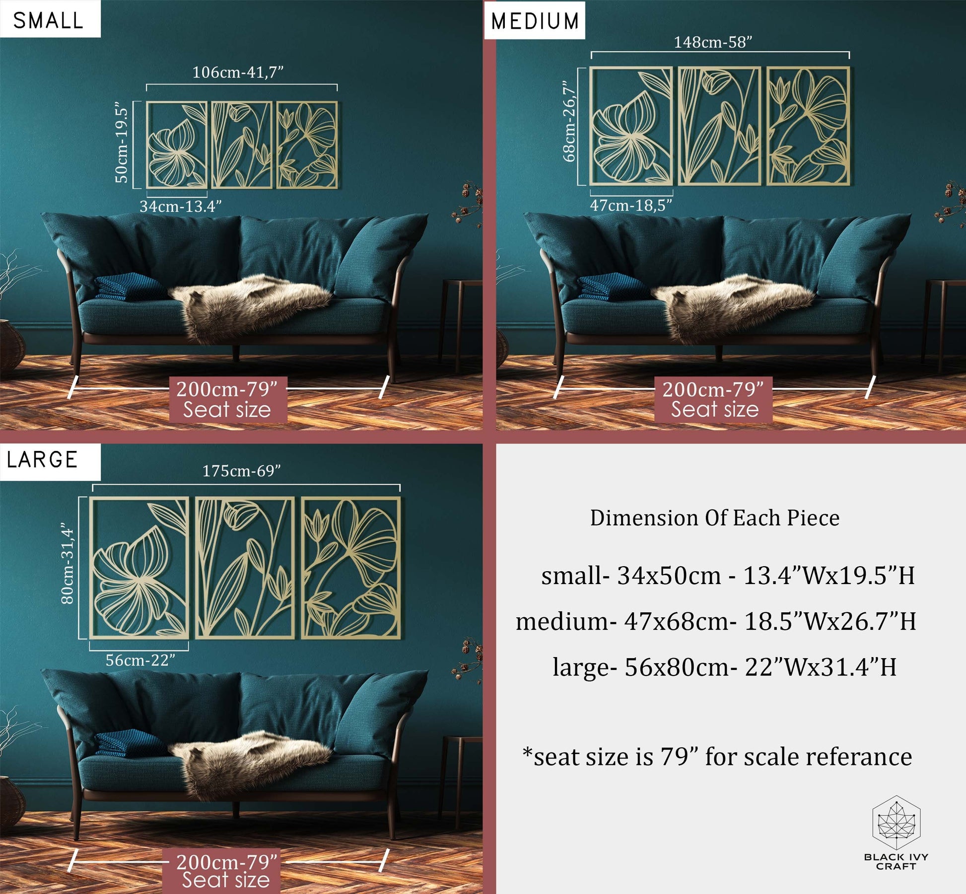 Gold Flower Wall Decor, Gold Metal Wall Art, LArge Living Room Wall Art, Above Bed Decor, White Modern Art, Newlywed Gift