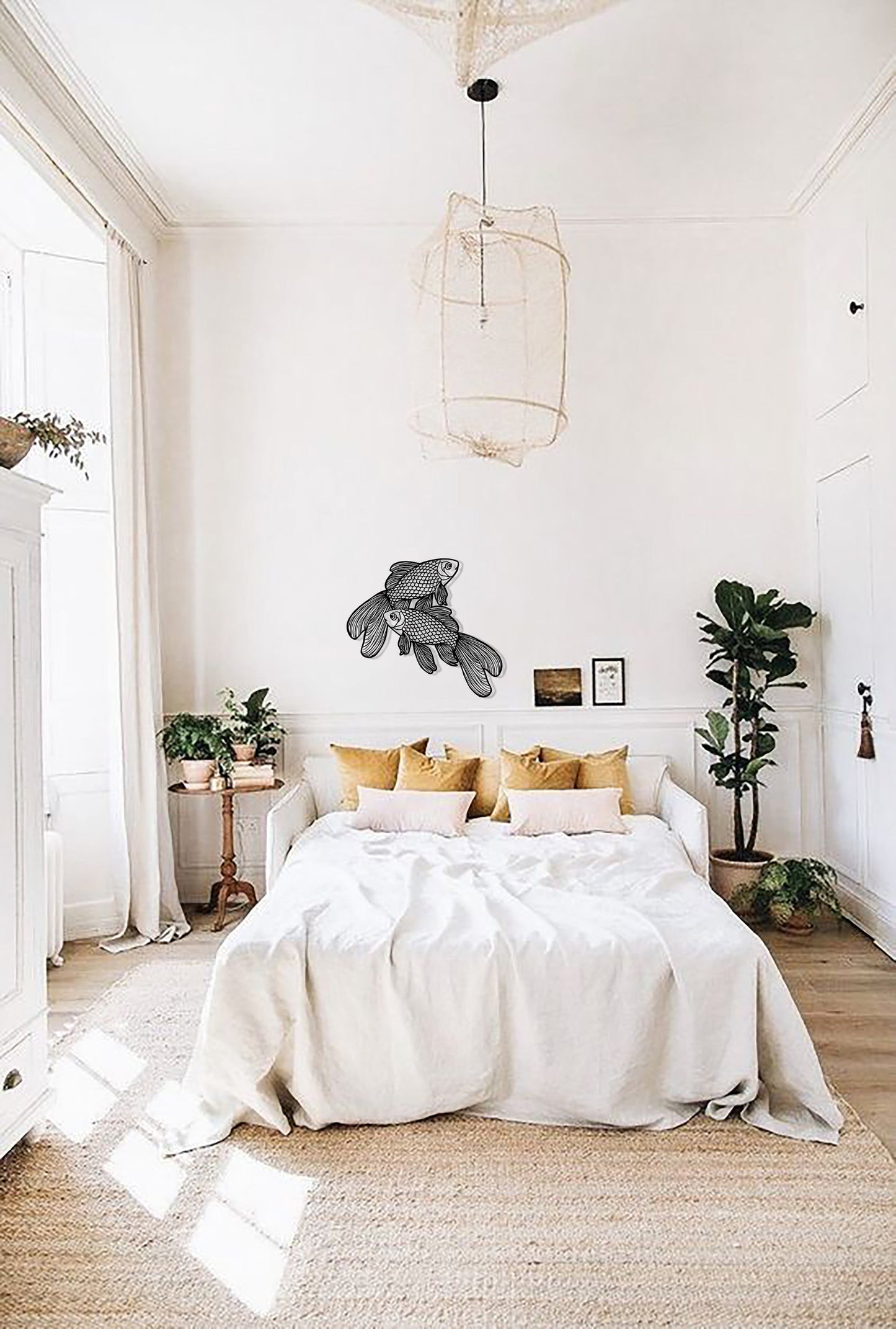 Goldfish Metal Wall Decor, Nautical Fish Sculpture, Coastal Fishes Wall Art, Outdoor Wall Art