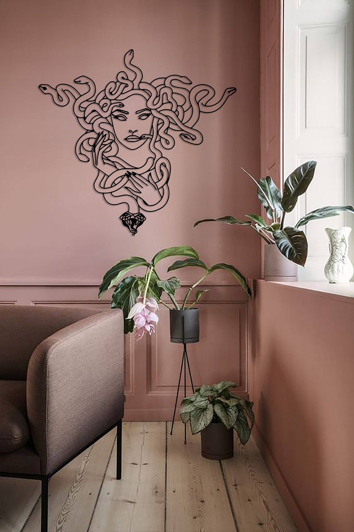 Medusa Metal Wall Art, Greek Mythology Home Decor, Metal Sculpture, Mythical Serpent Lady, Indoor Outdoor Wall Hanging, Mythology Gift