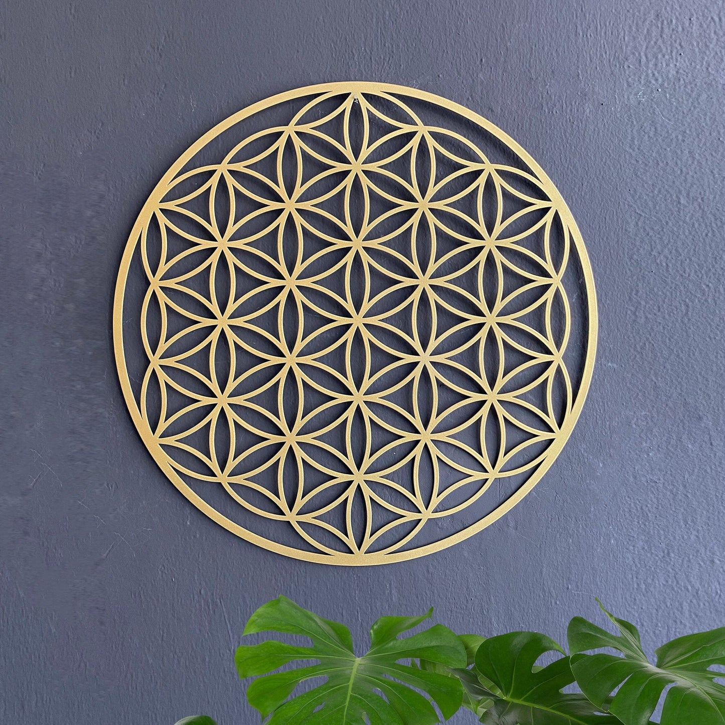 flower of life gold wall decor, gold metal wall art