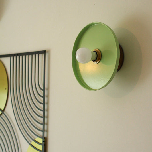 Green Minimal Wall Sconce, Ceiling Flush Mount light, Minimal Cafe Sconce, Elegant Sconce