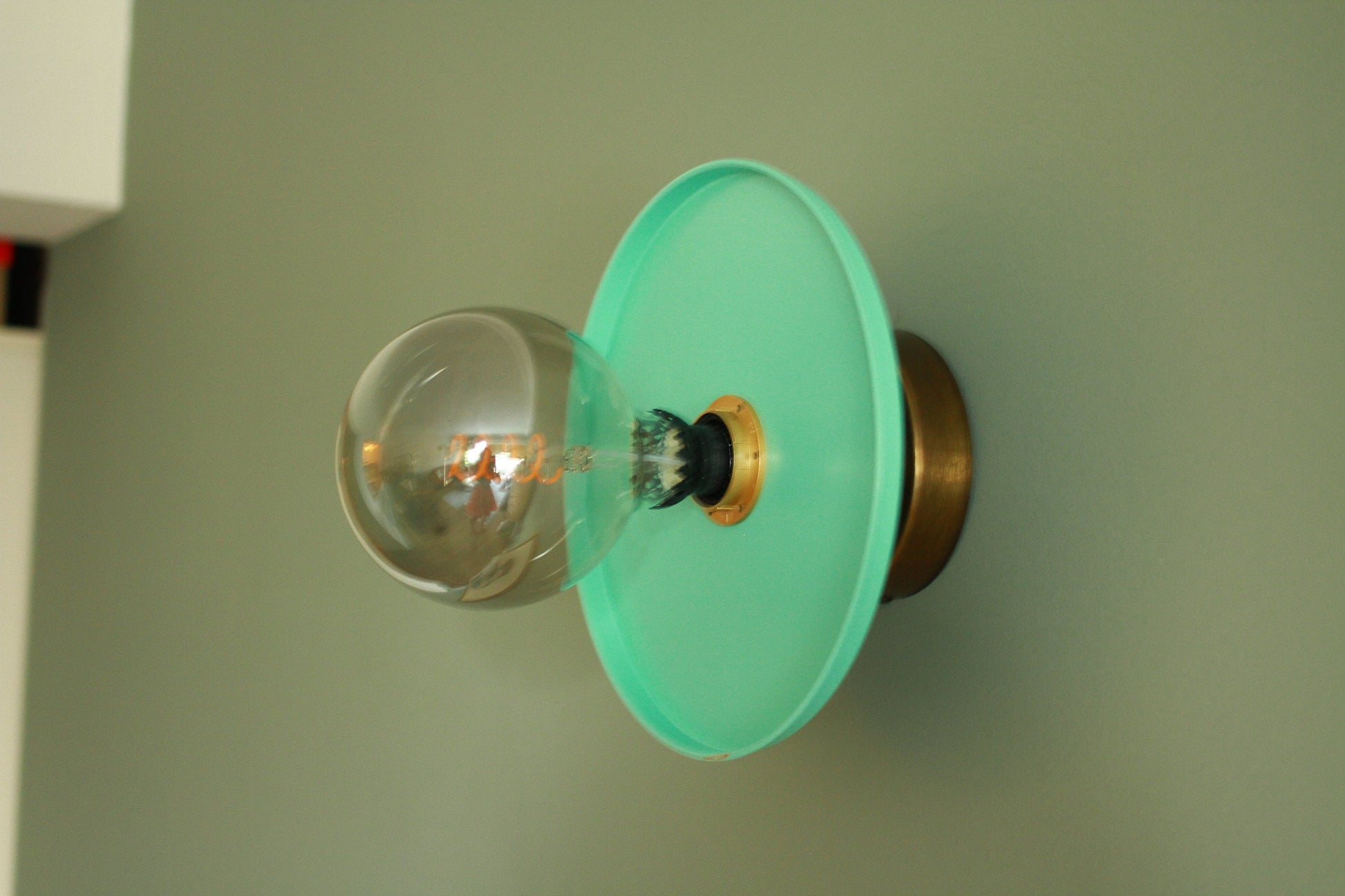 Green Minimal Wall Sconce, Ceiling Flush Mount light, Minimal Cafe Sconce, Elegant Sconce