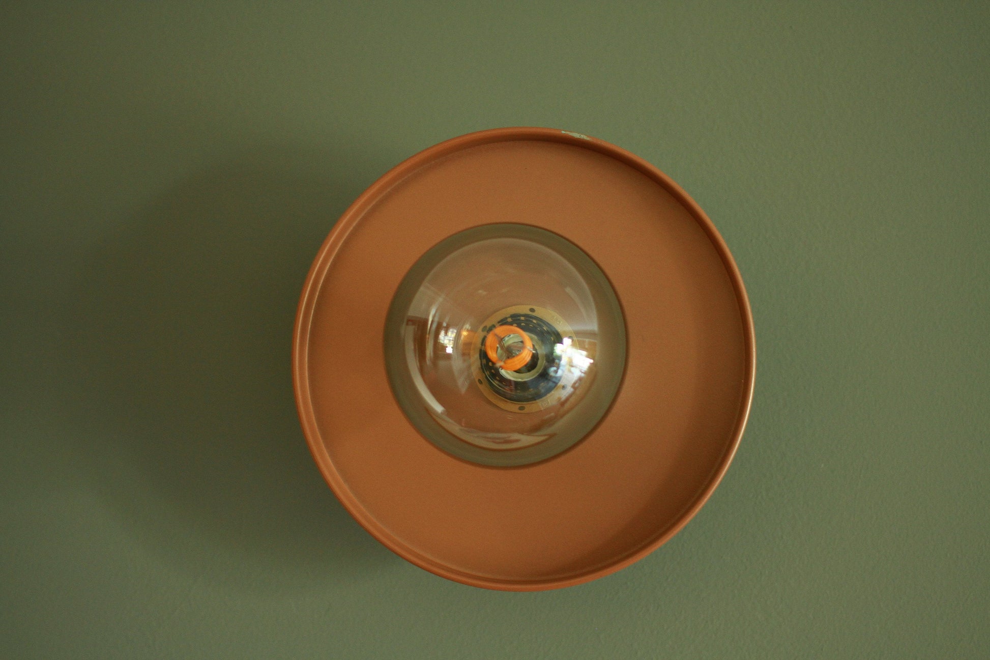 Green Minimal Wall Sconce, Ceiling Flush Mount light, Minimal Cafe Sconce, Elegant Sconce