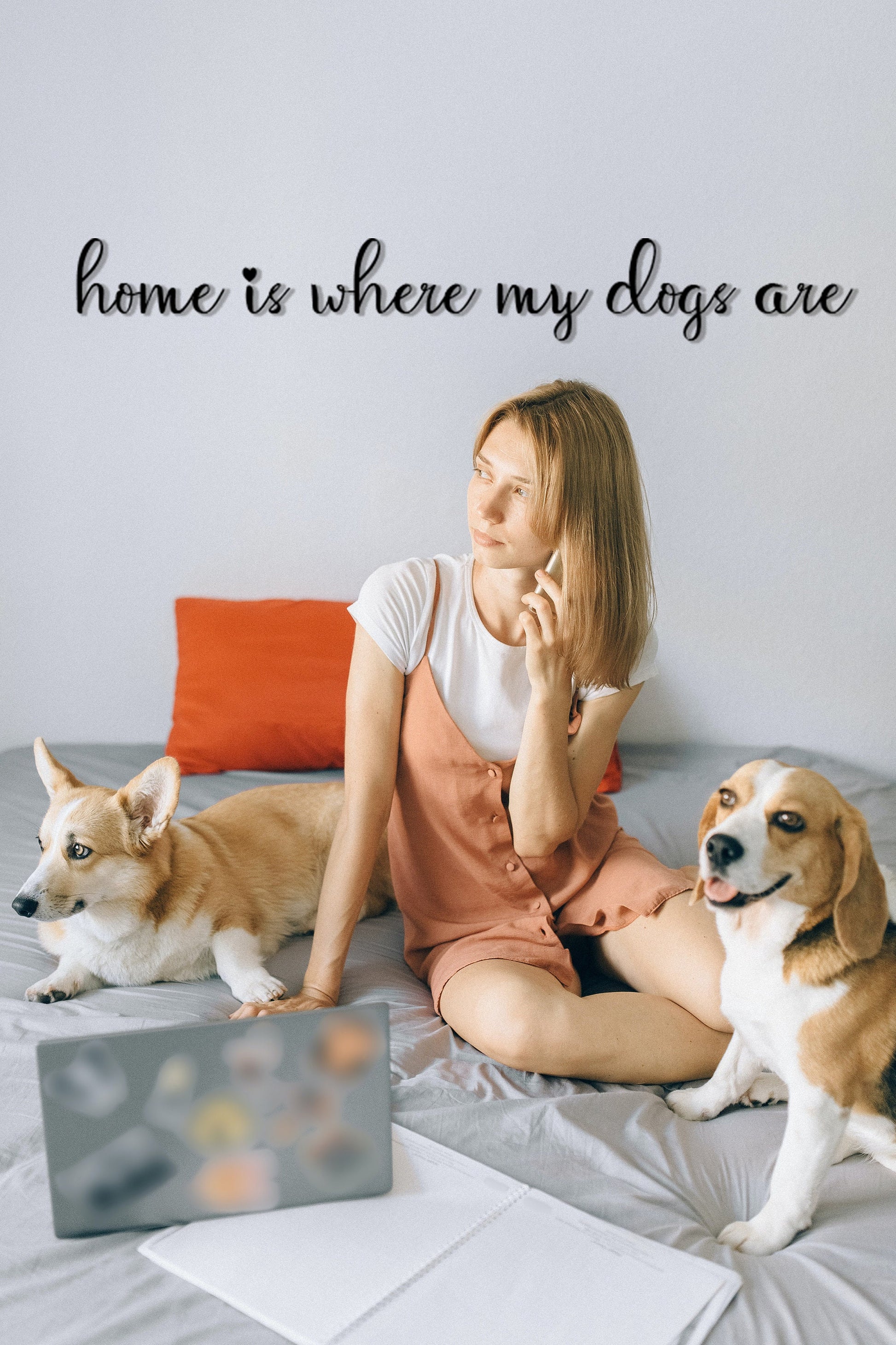 Home is where my boys are, Custom Metal Sign, Where My Dogs Are, Personalized Metal Words - BlackIvyCraft