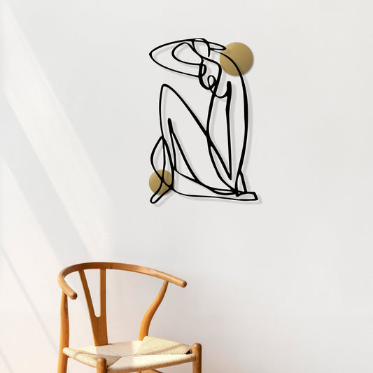 Matisse Metal Wall Art, Black and Gold Metal Decor, Abstract Metal Wall Art, Matisse Inspired Art - BlackIvyCraft