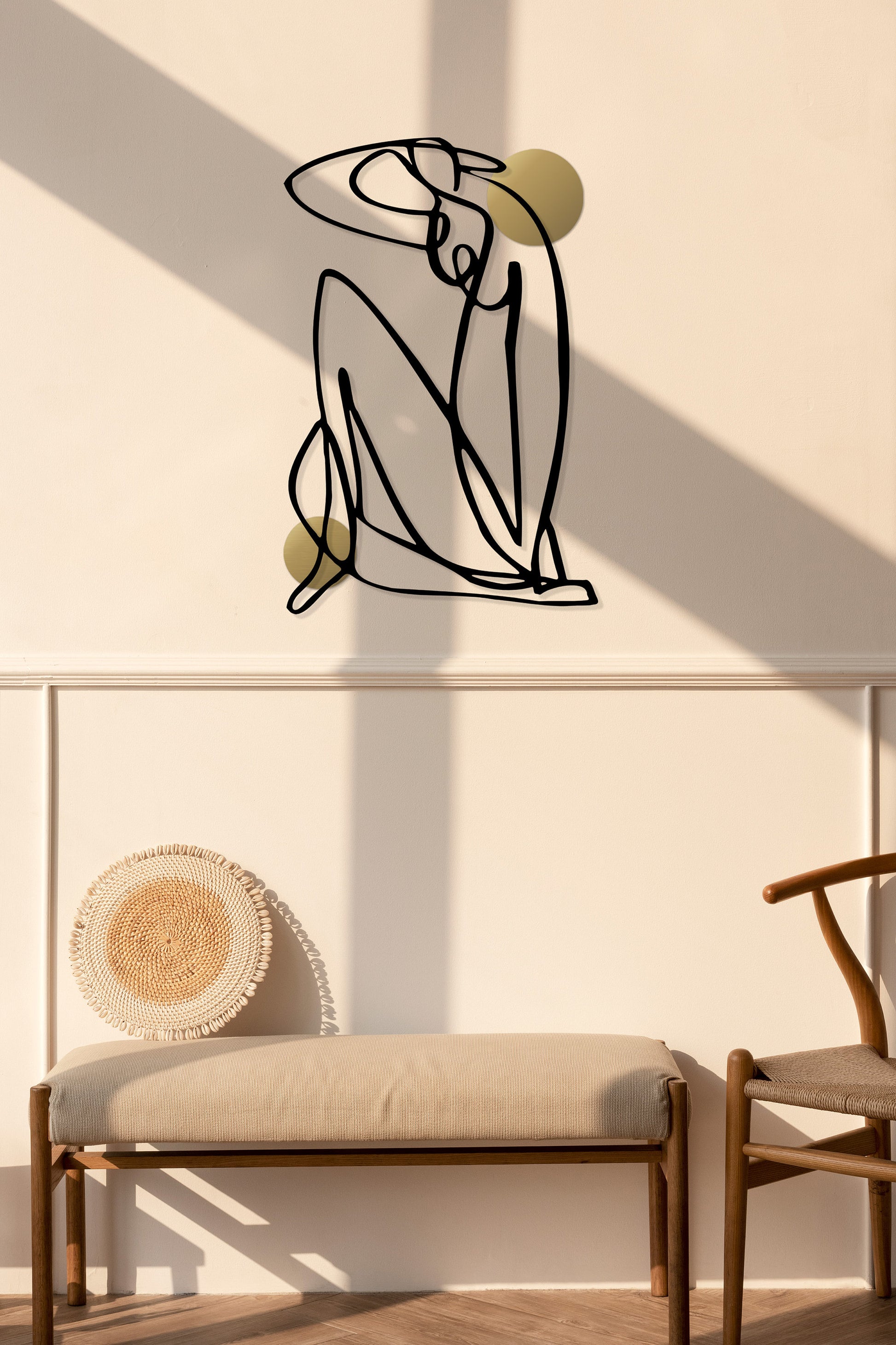 Matisse Metal Wall Art, Black and Gold Metal Decor, Abstract Metal Wall Art, Matisse Inspired Art - BlackIvyCraft