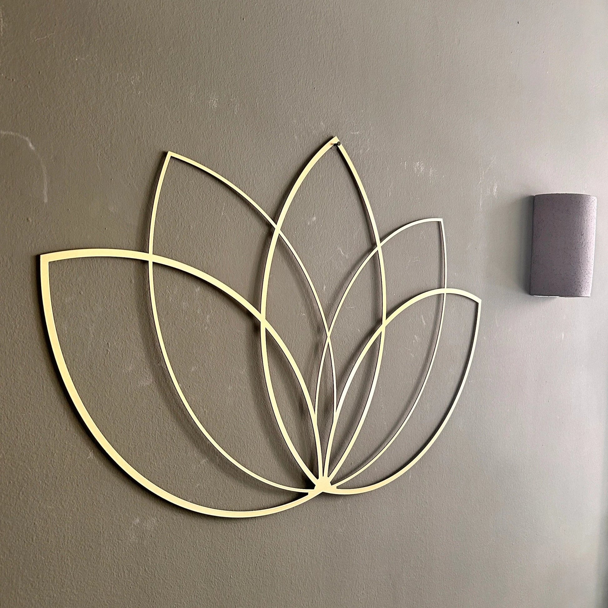 Minimal Lotus, Gold Metal Wall Decor