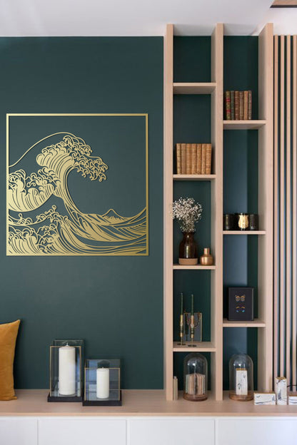 Hokusai Great Wave Metal Wall Art, Japanese Ocean Scene Decor, Kanagawa Wave Metal Artwork, Perfect Gift for Art Enthusiasts - BlackIvyCraft