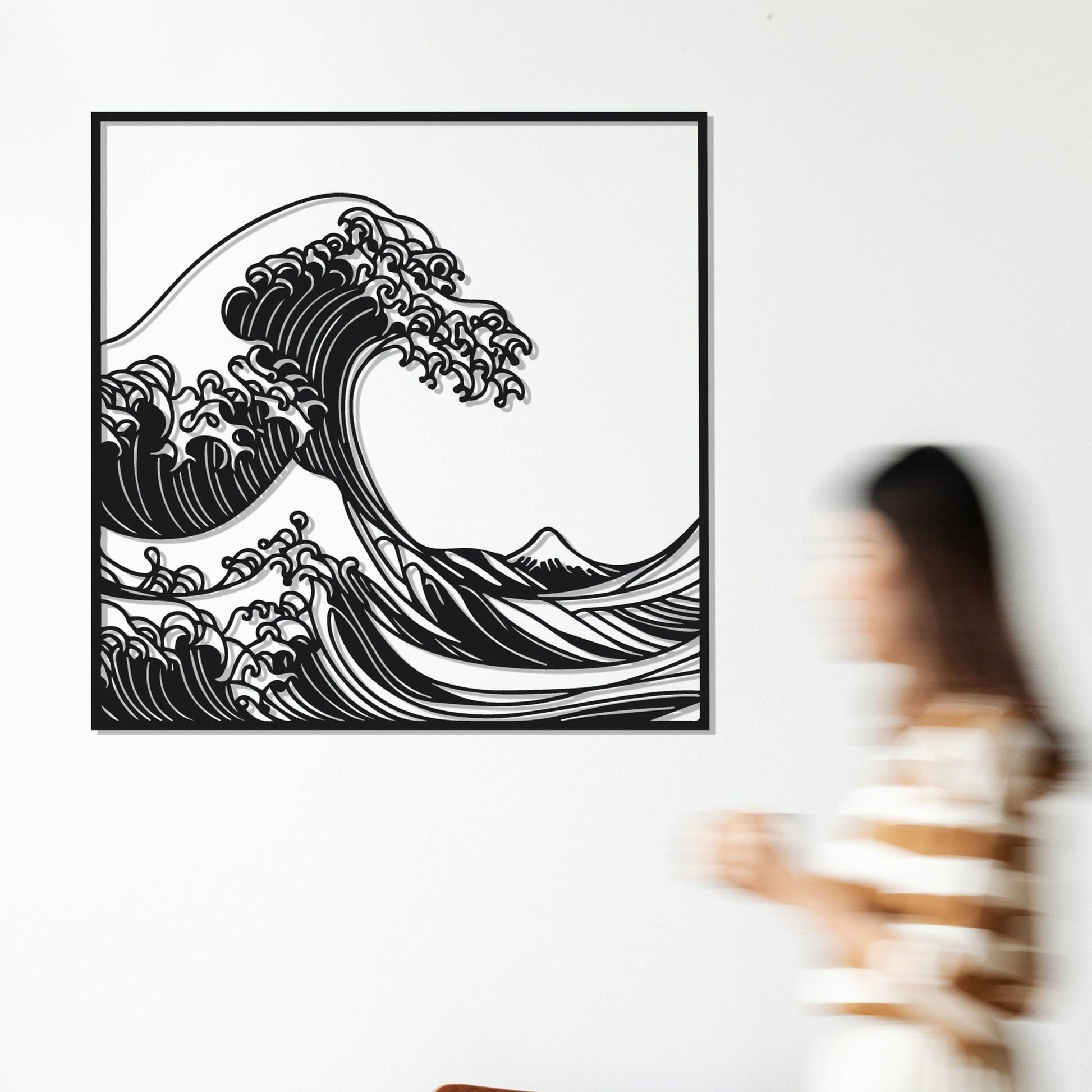 Hokusai Great Wave Metal Wall Art, Japanese Ocean Scene Decor, Kanagawa Wave Metal Artwork, Perfect Gift for Art Enthusiasts - BlackIvyCraft