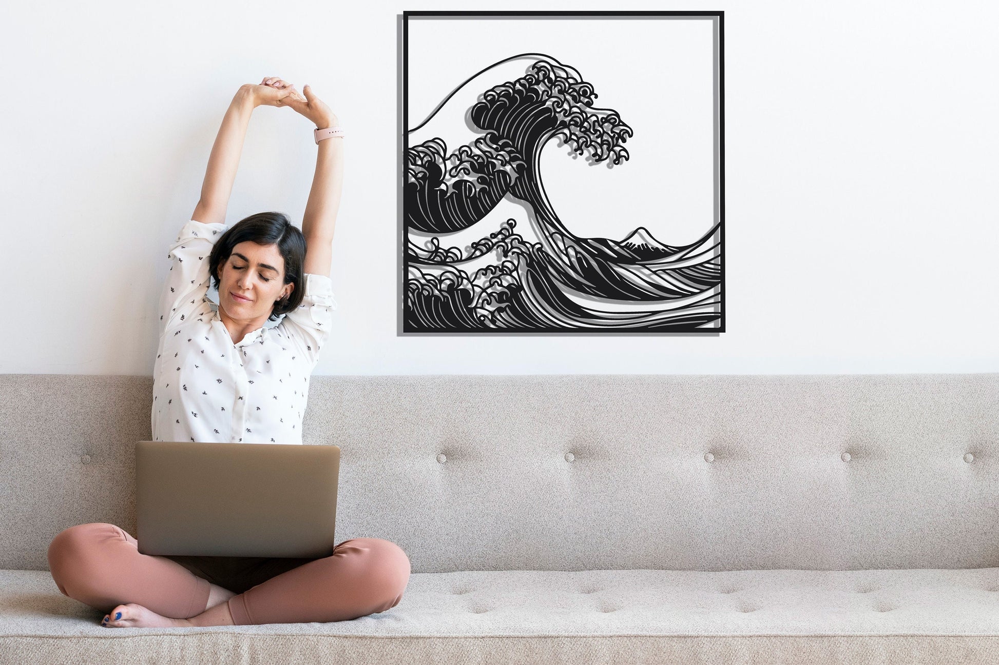 Hokusai Great Wave Metal Wall Art, Japanese Ocean Scene Decor, Kanagawa Wave Metal Artwork, Perfect Gift for Art Enthusiasts - BlackIvyCraft