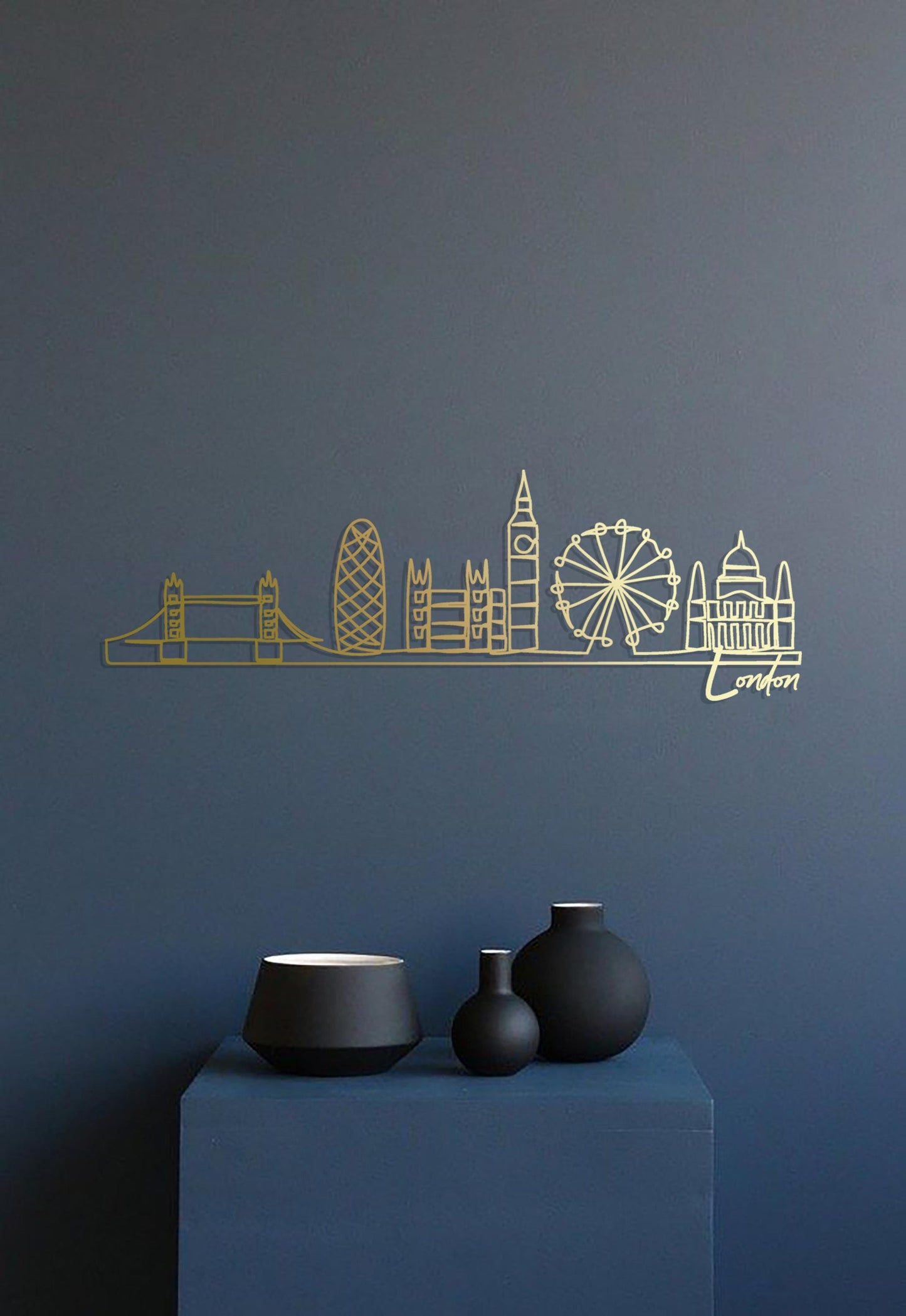 London Skyline Metal Art, Modern Line Art Décor, London Silhouette, Metal Wall Art, Gift for London Lover, Architecture Office Decor - BlackIvyCraft