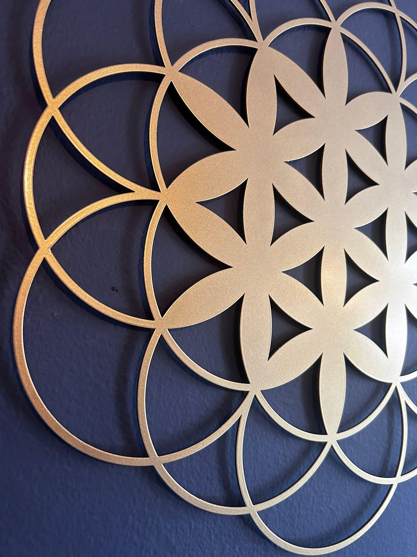 Sacred Geometry Metal Set, Metatrons Cube, Tetrahedron, Yoga Studio Decor, Gold Metal Wall Art, Metal Art Set of 3 - BlackIvyCraft