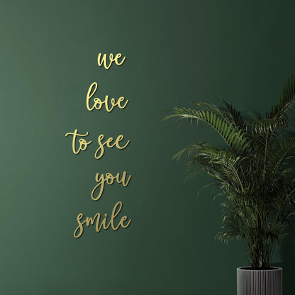 We Love To See You Smile, Dentist Reception Sign, Dental Office Decor, Smile Metal Sign, Gift For Dentist, Modern Clinique Decor - BlackIvyCraft