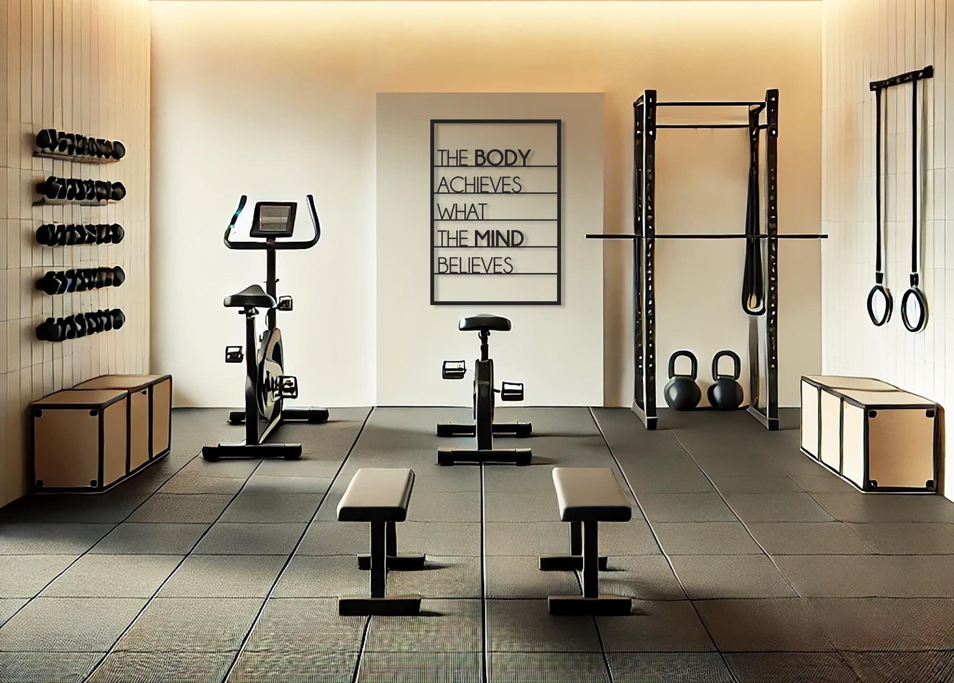 Motivational Gym Metal Decor, Fitness Wall Sign, Home Gym Quote Art, Pilates Studio Sign, Fitness Studio Decor - BlackIvyCraft