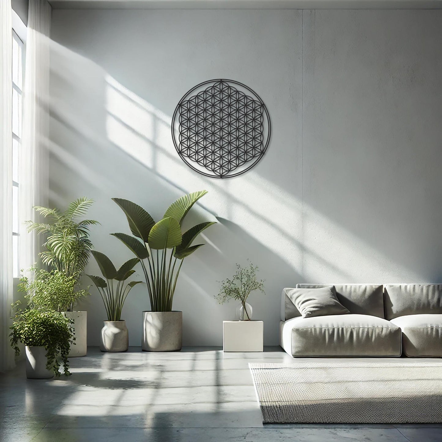 Flower of Life Metal Art, Sacred Geometry Wall Decor, Spiritual Wall Art, Gold Wall Decor, Yoga Studio Decor - BlackIvyCraft