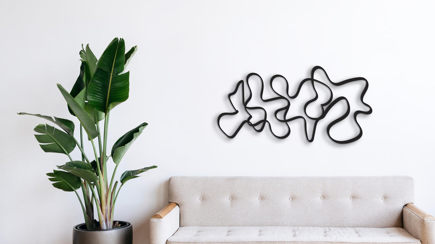 Oversize Abstract Metal Wall Art - BlackIvyCraft