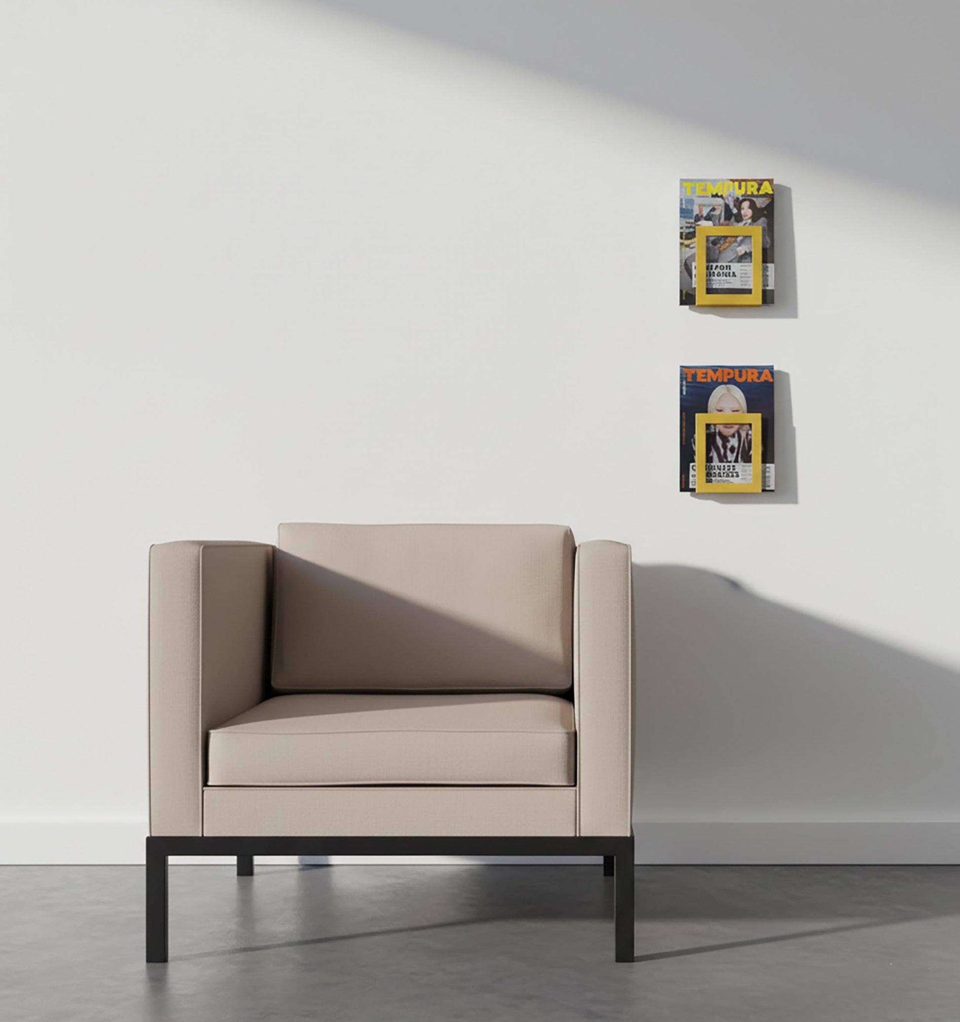 Metal Wall Mount Magazine Holder, Modern Bookshelf, Vinyl Record Storage, Brochure Display Rack - BlackIvyCraft