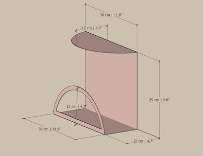 Gold Floating Bedside Table, Wall-Mounted Shelf & Magazine Holder - BlackIvyCraft