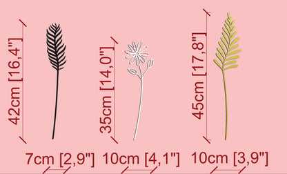 Metal Flower Stems Set – Christmas Table Decor Gift - BlackIvyCraft