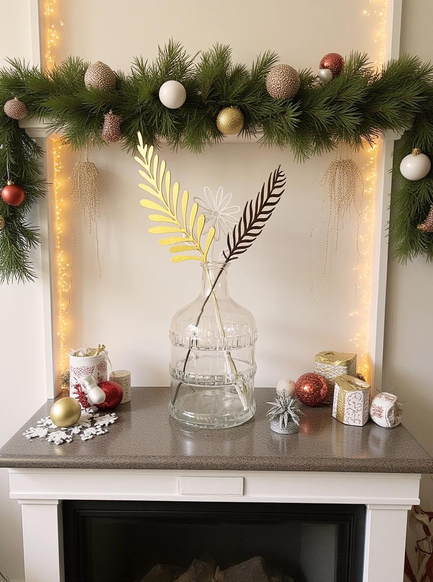 Metal Flower Stems Set – Christmas Table Decor Gift - BlackIvyCraft