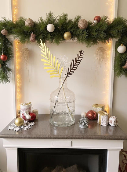 Metal Flower Stems Set – Christmas Table Decor Gift - BlackIvyCraft