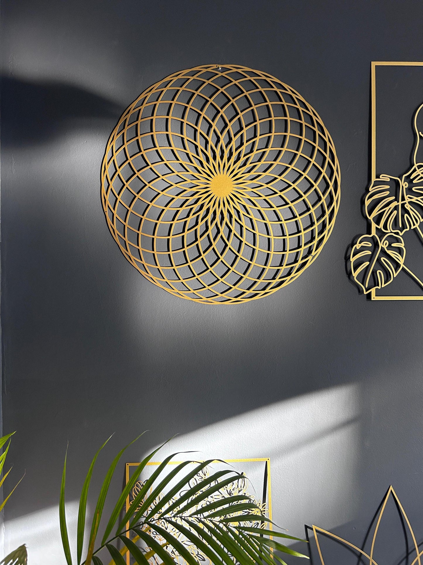 Eternal Life Lotus Metal Wall Art: Gold Sacred Geometry - BlackIvyCraft