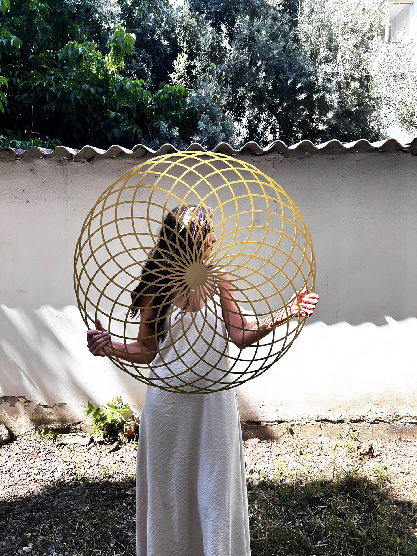 Eternal Life Lotus Metal Wall Art: Gold Sacred Geometry - BlackIvyCraft