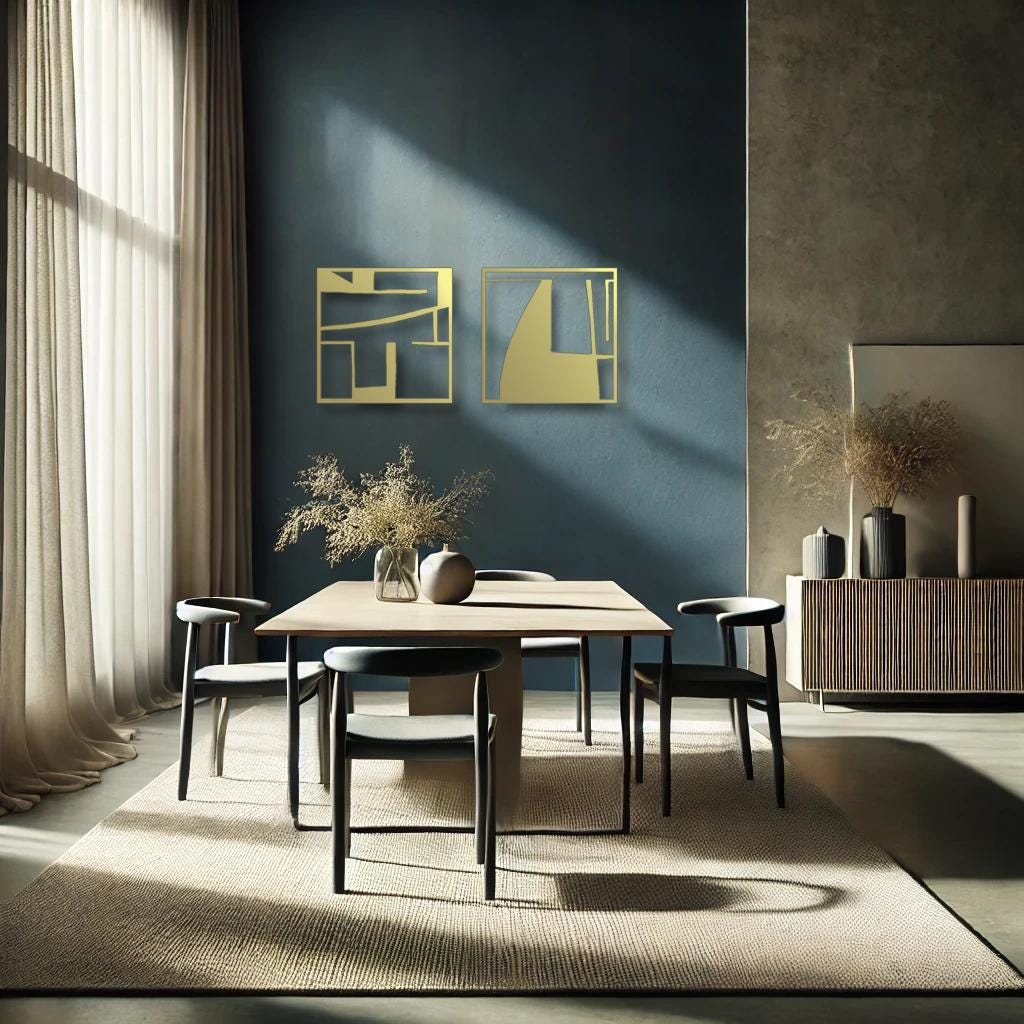 Luxury Abstract Metal Wall Art Set - Modern Decor for Hotel Lobbies, Offices & High-End Interiors - BlackIvyCraft