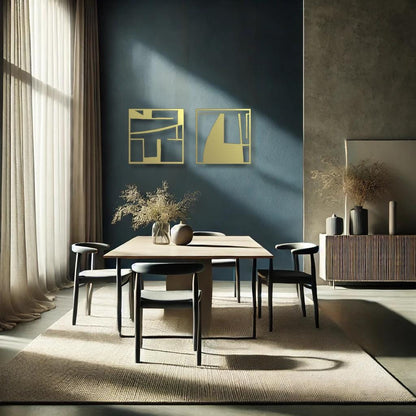 Luxury Abstract Metal Wall Art Set - Modern Decor for Hotel Lobbies, Offices & High-End Interiors - BlackIvyCraft