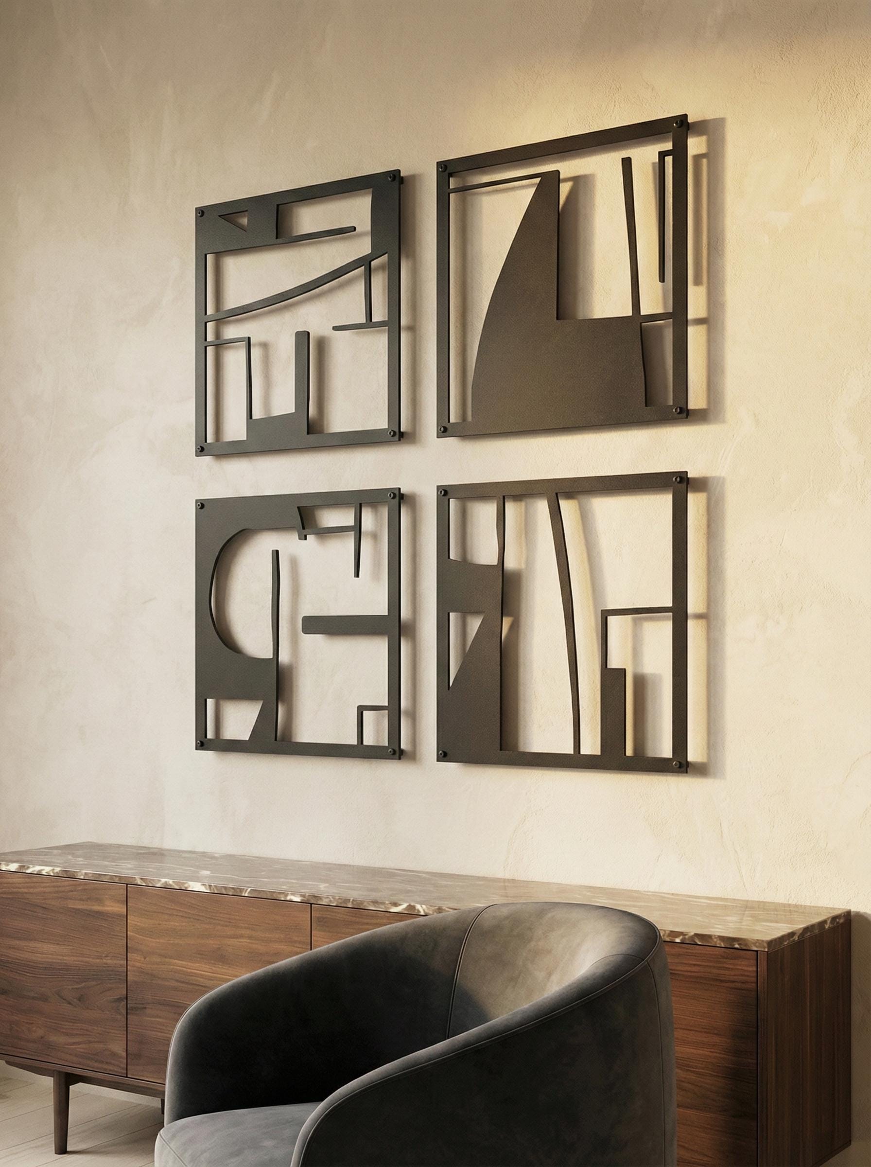 Luxury Abstract Metal Wall Art Set - Modern Decor for Hotel Lobbies, Offices & High-End Interiors - BlackIvyCraft