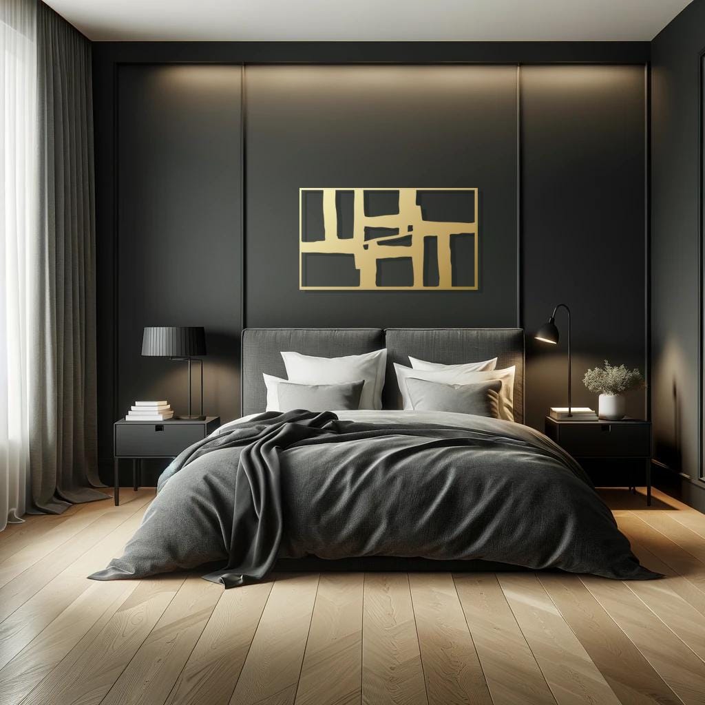 Modern Abstract Metal Wall Art | Luxury Horizontal Decor - BlackIvyCraft