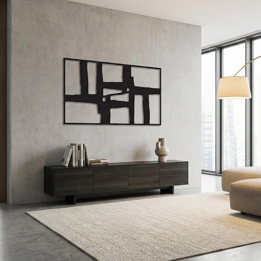 Modern Abstract Metal Wall Art | Luxury Horizontal Decor - BlackIvyCraft