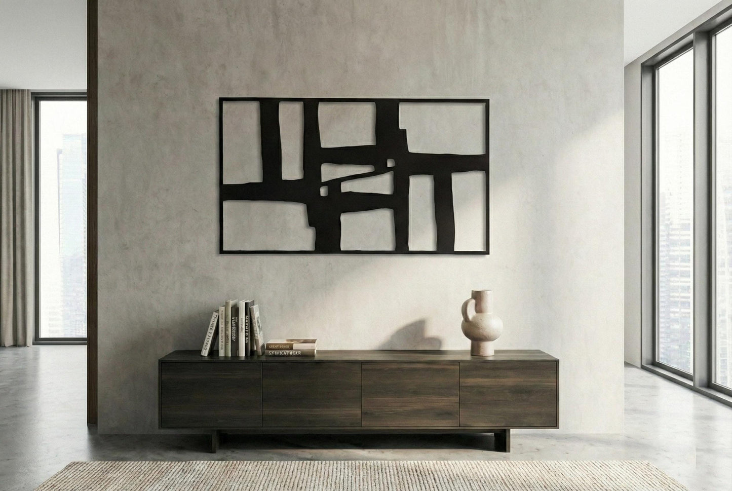 Modern Abstract Metal Wall Art | Luxury Horizontal Decor - BlackIvyCraft