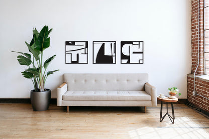 Luxury Abstract Metal Wall Art Set - Modern Decor for Hotel Lobbies, Offices & High-End Interiors - BlackIvyCraft