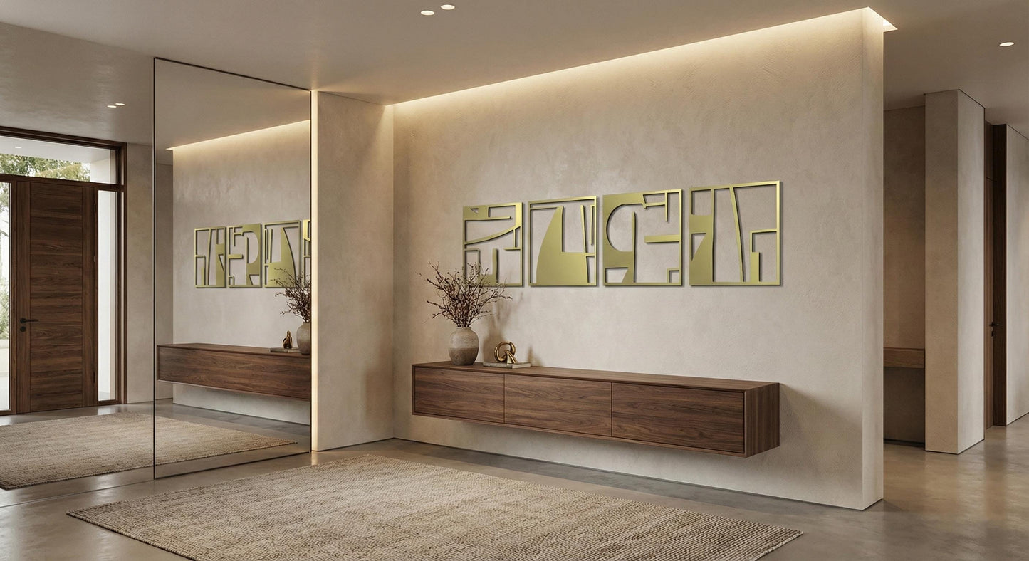 Luxury Abstract Metal Wall Art Set - Modern Decor for Hotel Lobbies, Offices & High-End Interiors - BlackIvyCraft