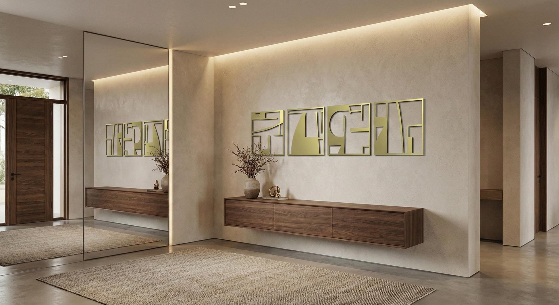 Luxury Abstract Metal Wall Art Set - Modern Decor for Hotel Lobbies, Offices & High-End Interiors - BlackIvyCraft