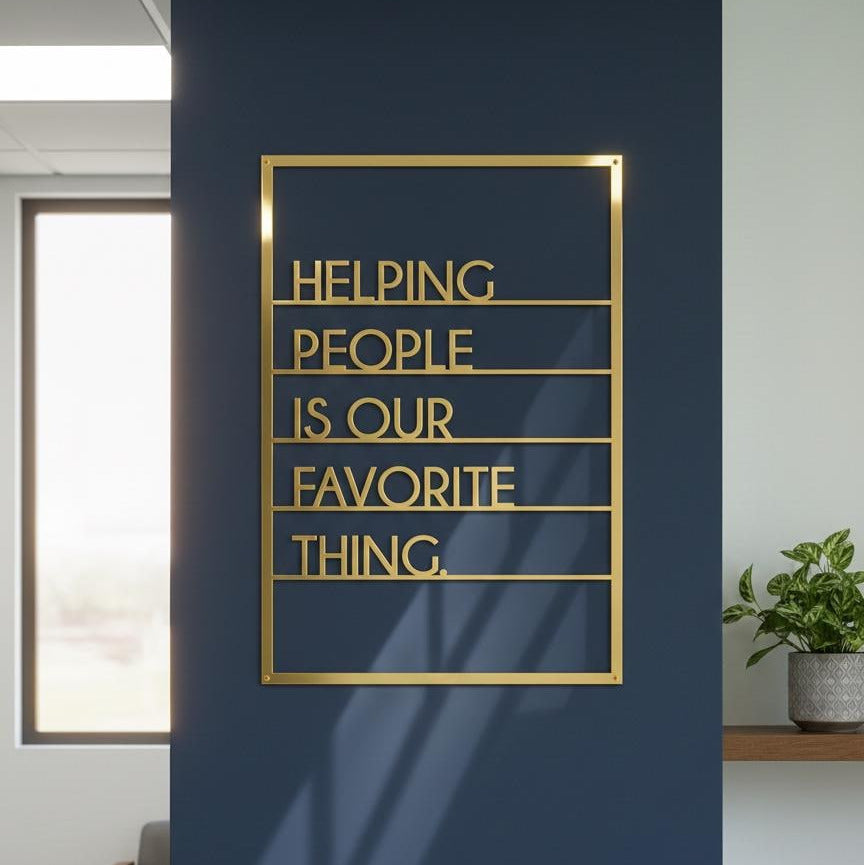 Modern Medical Office Decor, Minimalist Healthcare Metal Sign - BlackIvyCraft