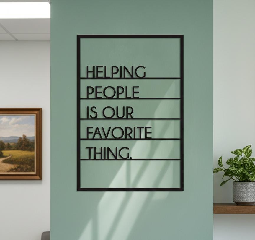 Modern Medical Office Decor, Minimalist Healthcare Metal Sign - BlackIvyCraft