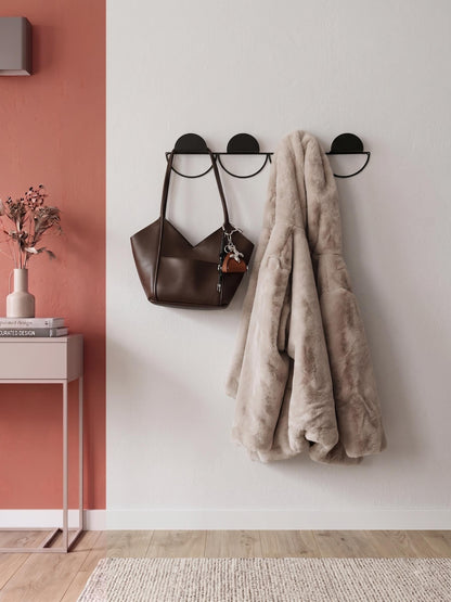 Modern Metal Wall Rack: Minimal Gold Coat Hooks, Accessory Rack - BlackIvyCraft