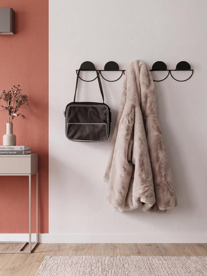 Modern Metal Wall Rack: Minimal Gold Coat Hooks, Accessory Rack - BlackIvyCraft