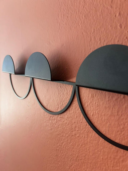 Modern Metal Wall Rack: Minimal Gold Coat Hooks, Accessory Rack - BlackIvyCraft