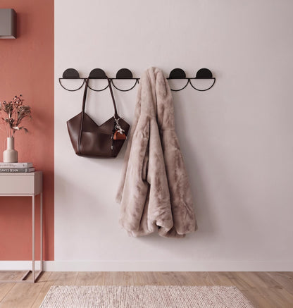 Modern Metal Wall Rack: Minimal Gold Coat Hooks, Accessory Rack - BlackIvyCraft