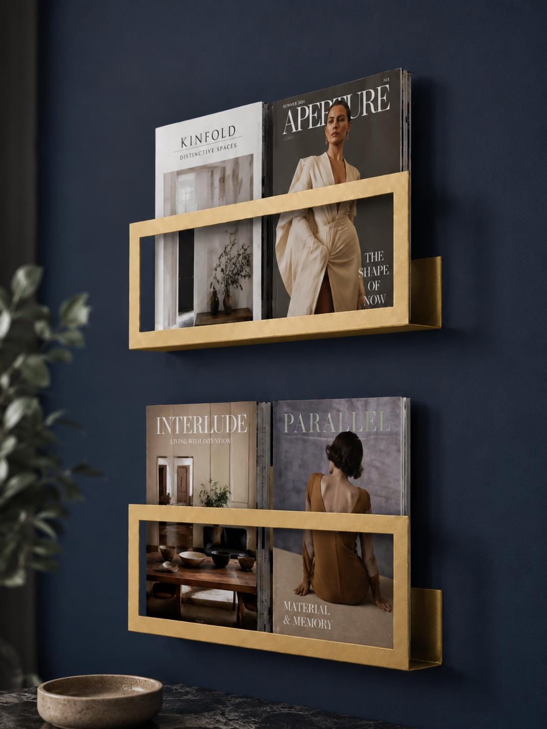 Minimalist Wall-Mounted Magazine Rack – Metal Bookshelf, Vinyl Display Shelf - BlackIvyCraft