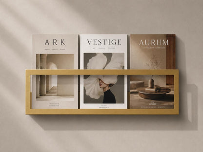 Minimalist Wall-Mounted Magazine Rack – Metal Bookshelf, Vinyl Display Shelf - BlackIvyCraft