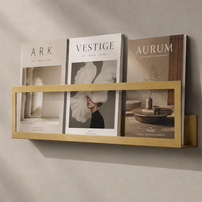 Minimalist Wall-Mounted Magazine Rack – Metal Bookshelf, Vinyl Display Shelf - BlackIvyCraft