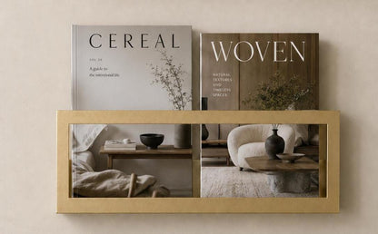 Minimalist Wall-Mounted Magazine Rack – Metal Bookshelf, Vinyl Display Shelf - BlackIvyCraft